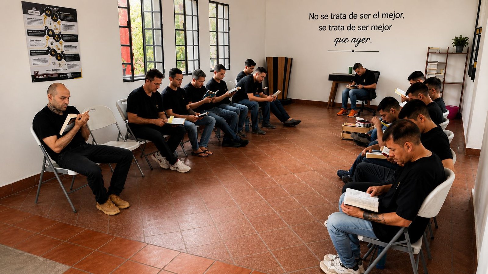 Sesión de terapia grupal en Clínica CASA CALERA, tratamiento residencial de adicciones en Tlaquepaque